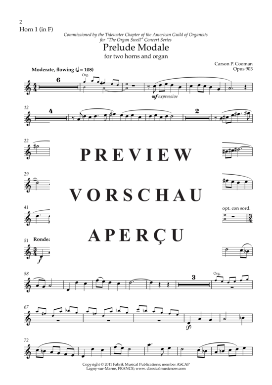 Product gallery: Page 13 of 17 Prelude Modale , , (Trio for two horns + organ)