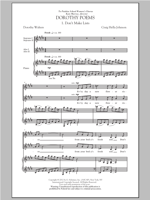 Produktgalerie: Seite 1 von 1 Don't Make Lists, Craig Hella Johnson, Chor