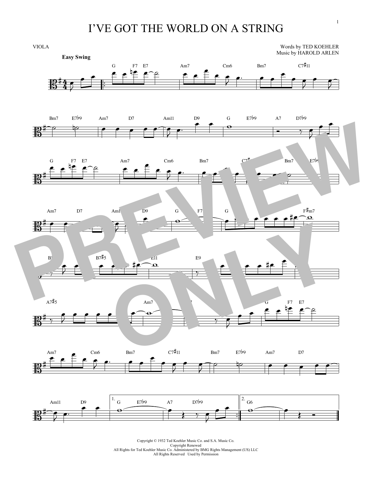 Product gallery: Page 1 of 1 I've Got The World On A String, Harold Arlen