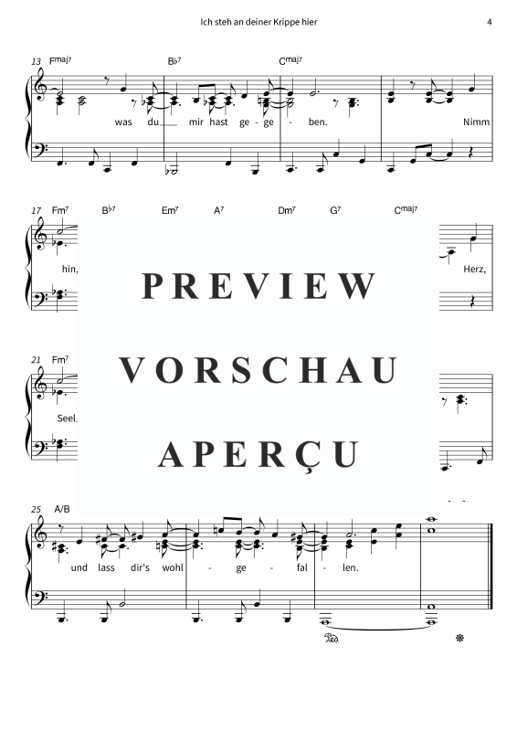 Produktgalerie: Seite 6 von 6 Ich steh an deiner Krippe hier - als leichter Jazz-Bossa, , Klavier Solo