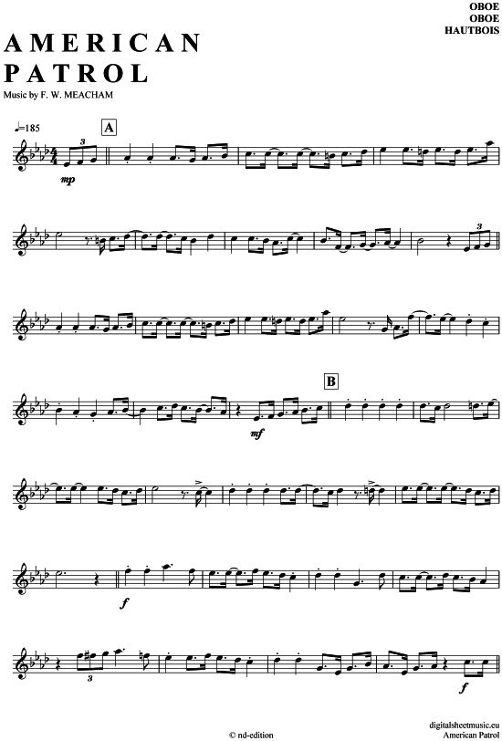 Product gallery: Page 1 of 5 American Patrol , Miller, Glenn, (Oboe)