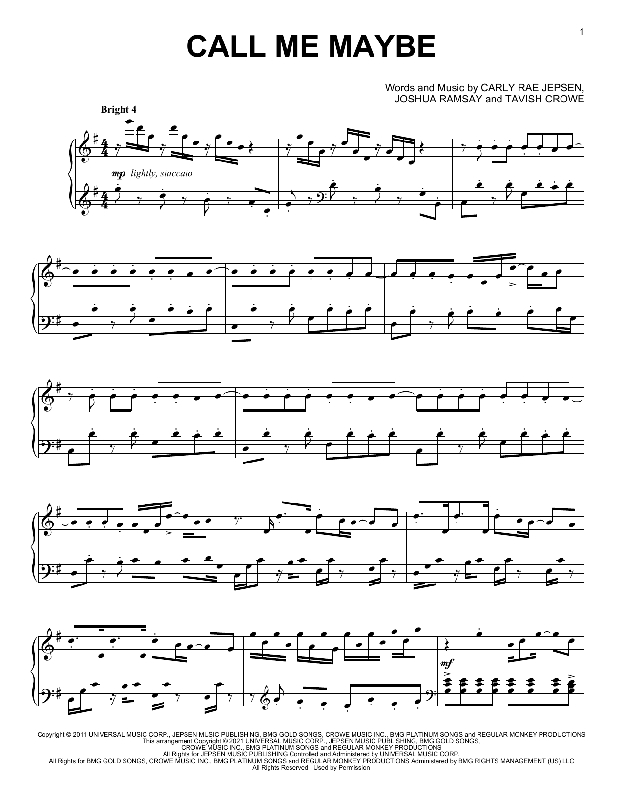 Product picture to: Call Me Maybe [Classical version]