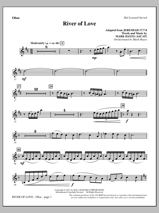 Produktbild zu: River Of Love - Oboe