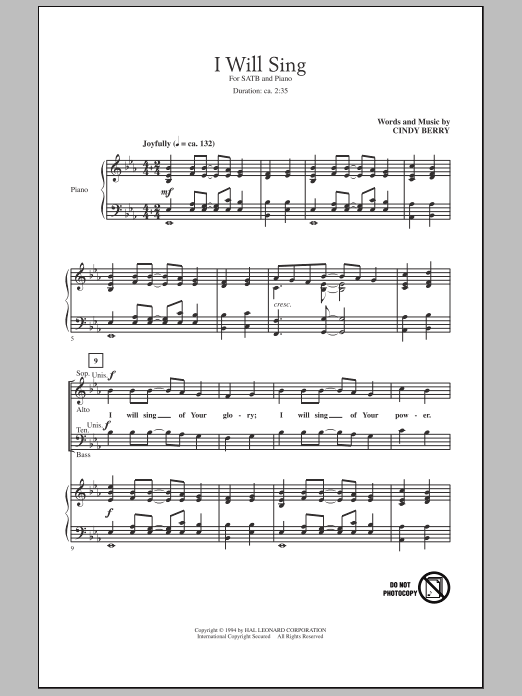 Produktbild zu: I Will Sing
