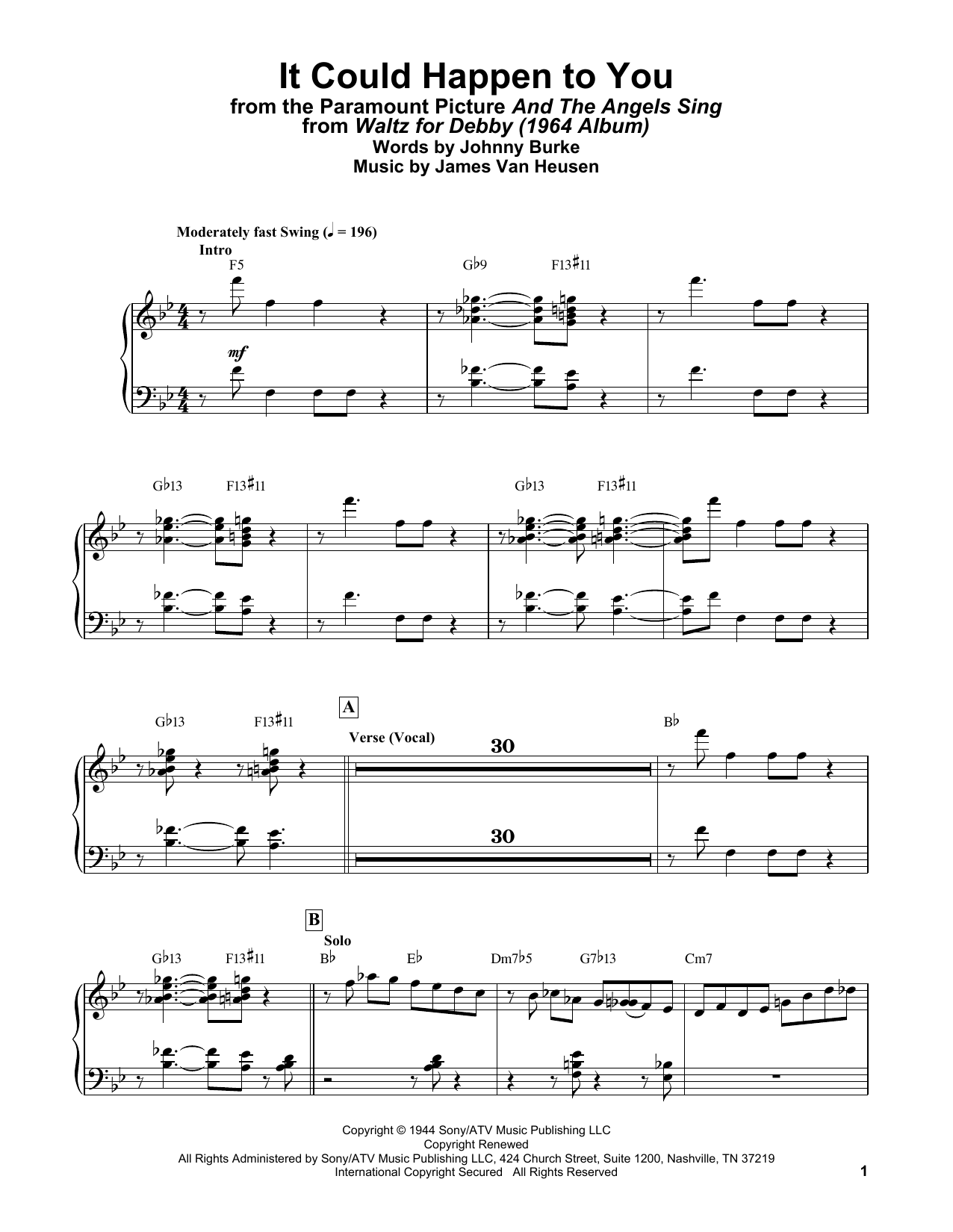 Product gallery: Page 1 of 1 It Could Happen To You (from And The Angels Sing), Bill Evans