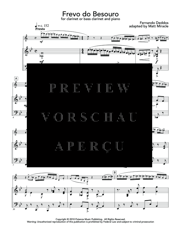 Product gallery: Page 4 of 11 Frevo do Besouro, , (clarinet in Bb and piano)