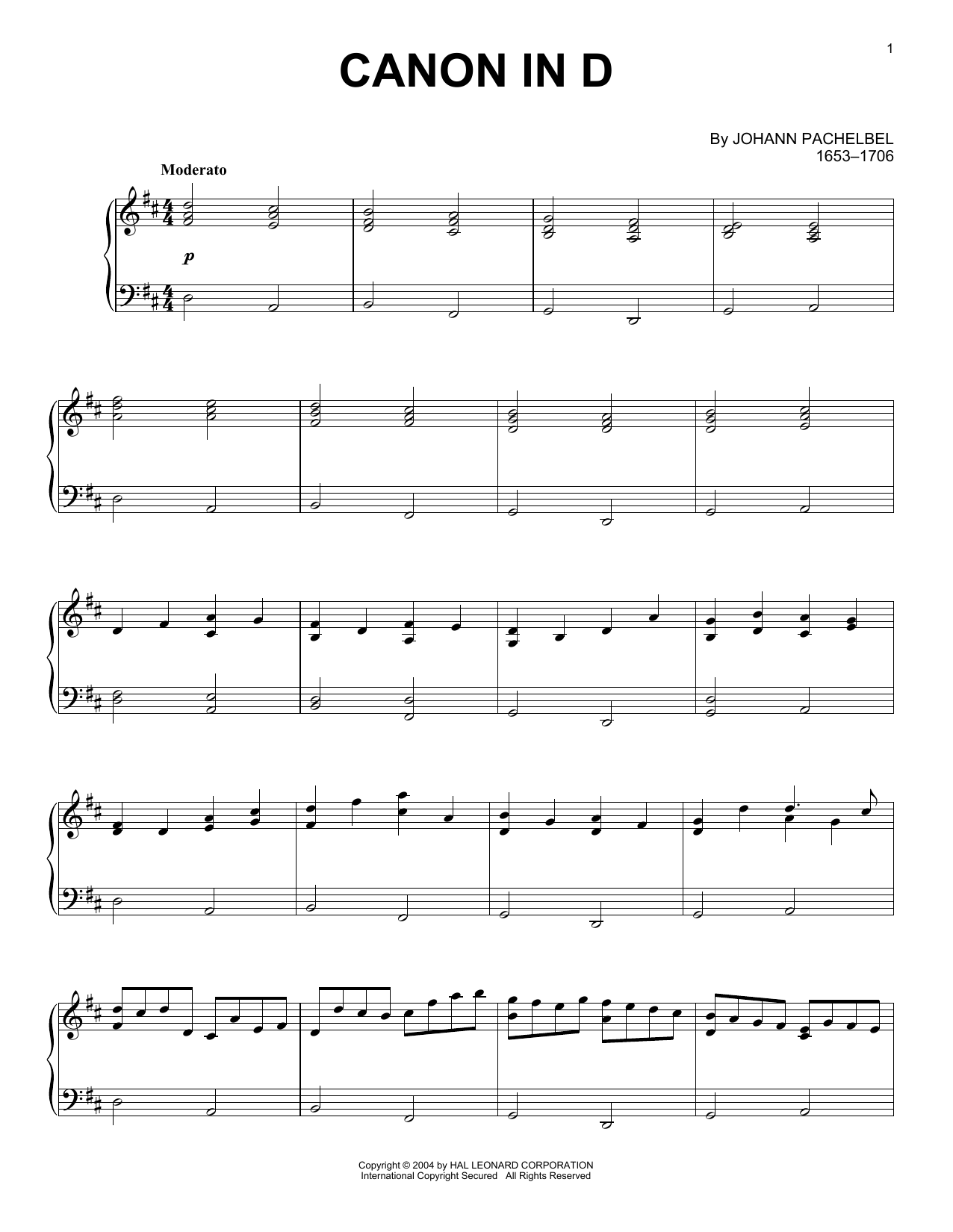 Product gallery: Page 1 of 1 Canon In D, Johann Pachelbel