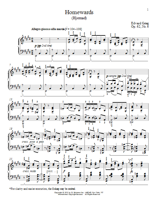 Product picture to: Homewards (Hjemad), Op. 62, No. 6