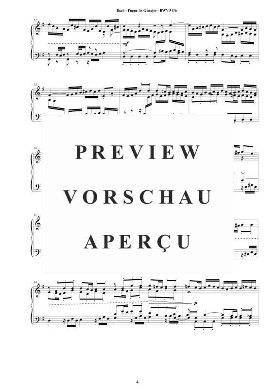 Produktgalerie: Seite 5 von 7 Fuge in G-Dur BWV 541b - Piano Version, , Klavier Solo