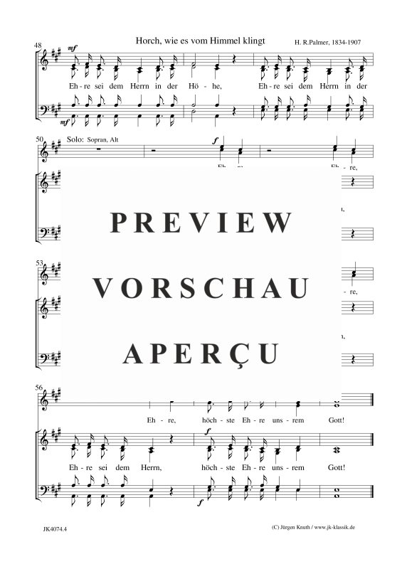 gallery: Horch, wie es vom Himmel klingt, , (Gemischter Chor)