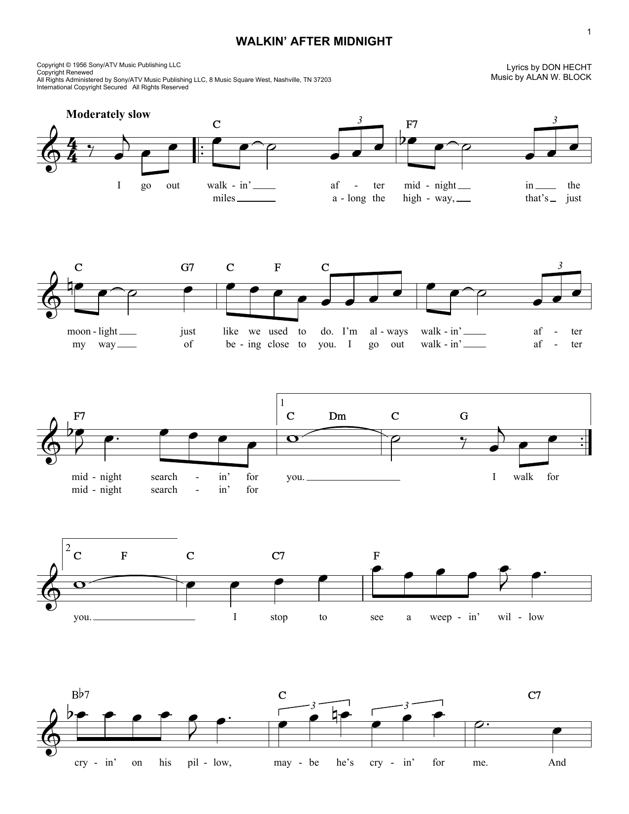 Produktgalerie: Seite 1 von 1 Walkin' After Midnight, Patsy Cline