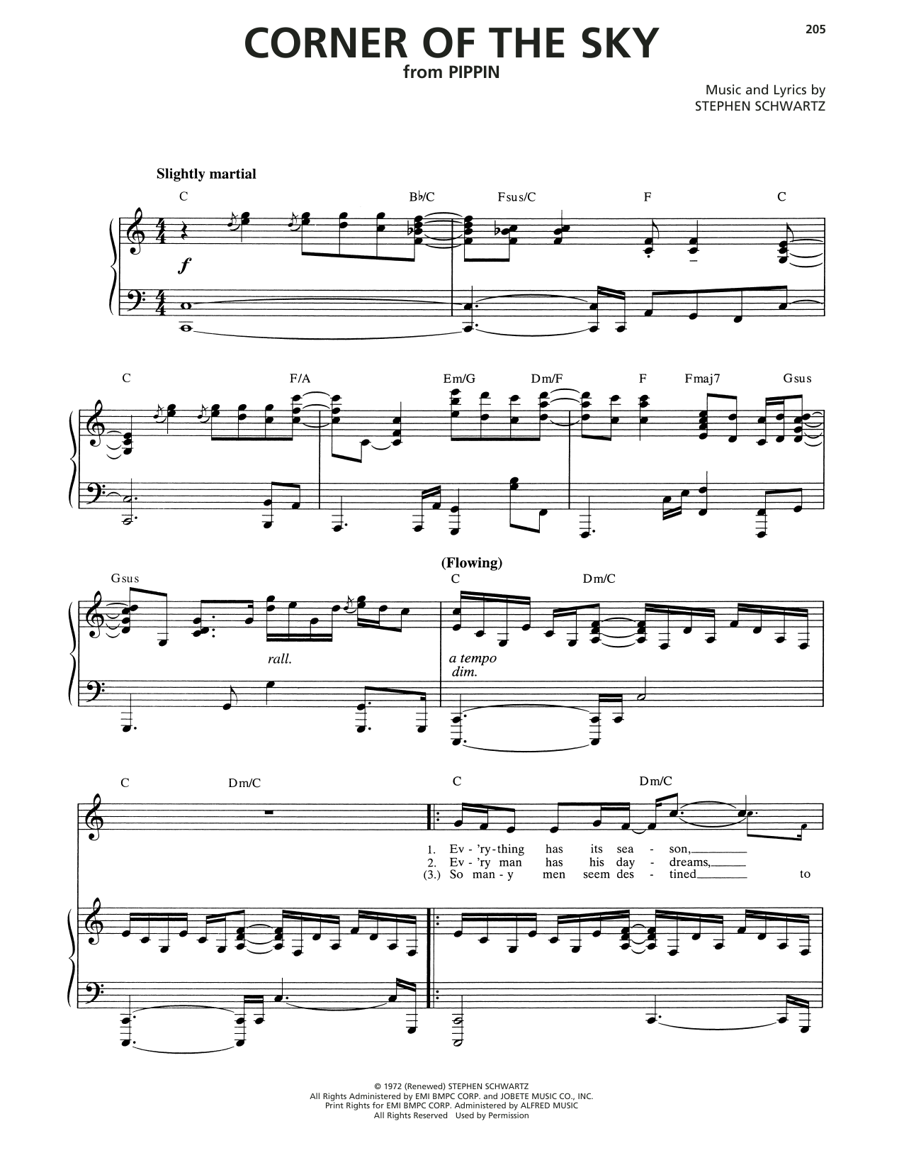 Produktgalerie: Seite 1 von 1 Corner Of The Sky (from Pippin), Stephen Schwartz, Gesang, Klavier