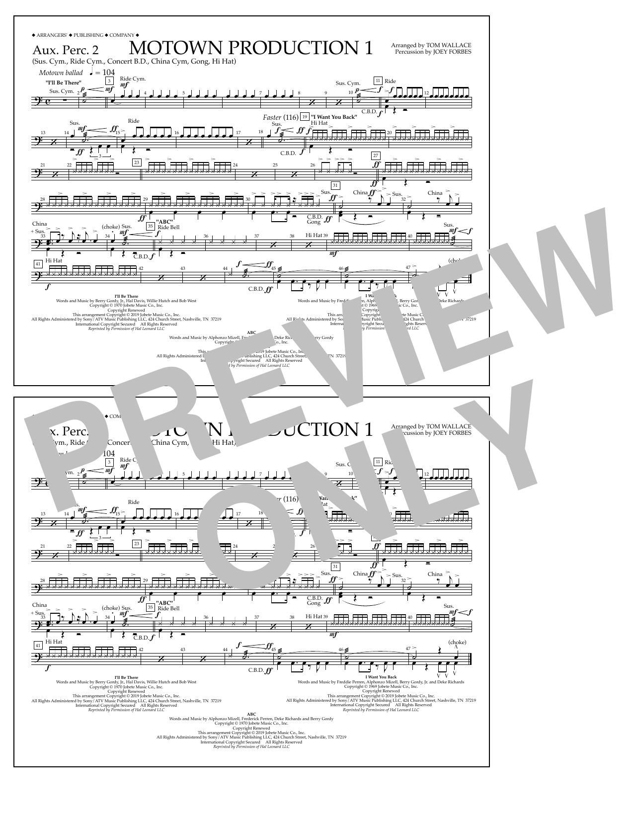 Product picture to: Motown Production 1(arr. Tom Wallace) - Aux. Perc. 2