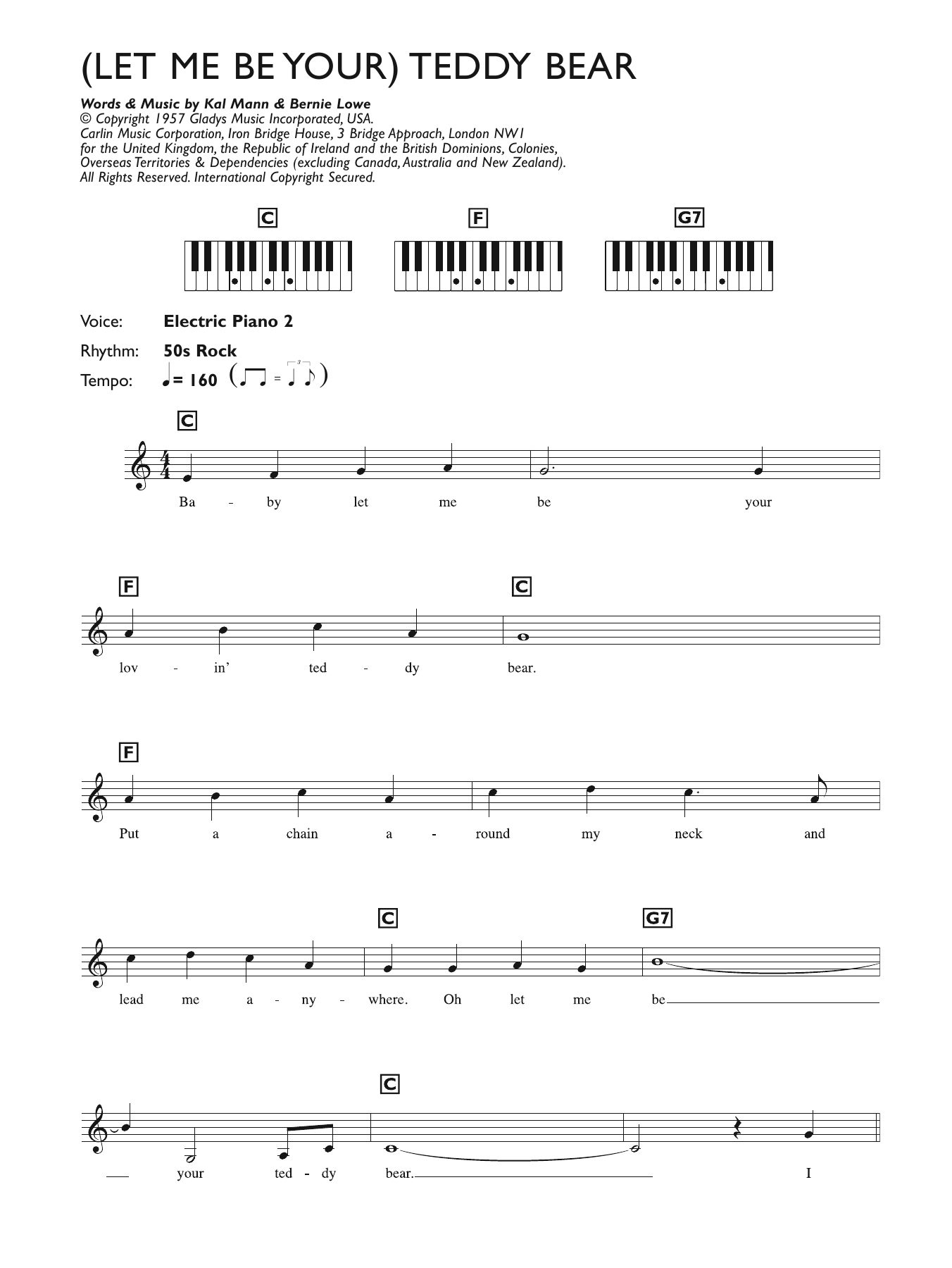 Produktgalerie: Seite 1 von 1 (Let Me Be Your) Teddy Bear, Elvis Presley, Klavier