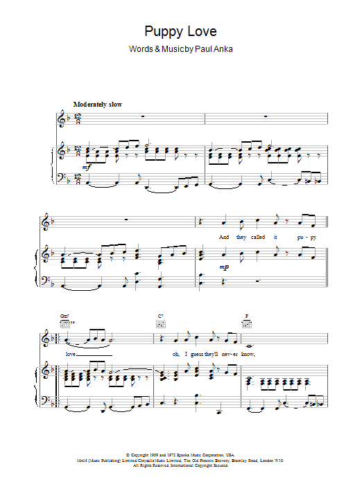Produktgalerie: Seite 1 von 1 Puppy Love, Paul Anka, Gesang, Gitarre, Klavier