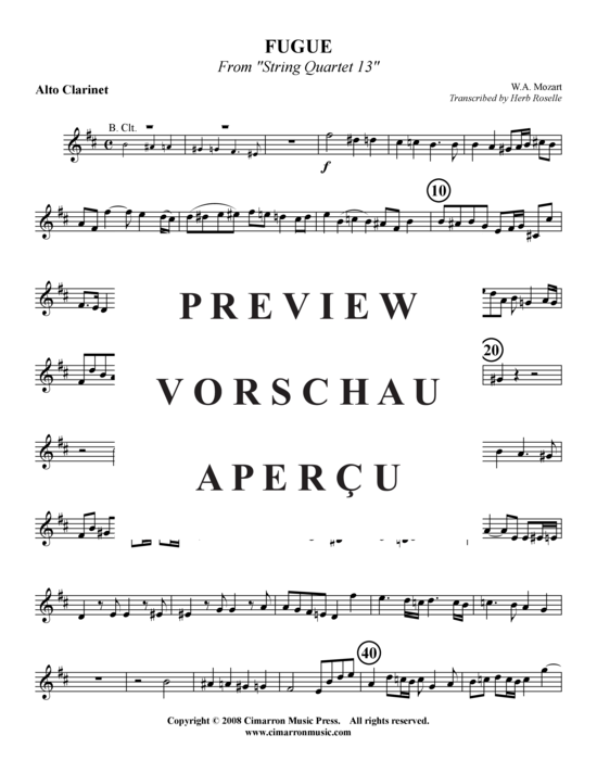 Product gallery: Page 5 of 12 Fugue , , (clarinet quartet)