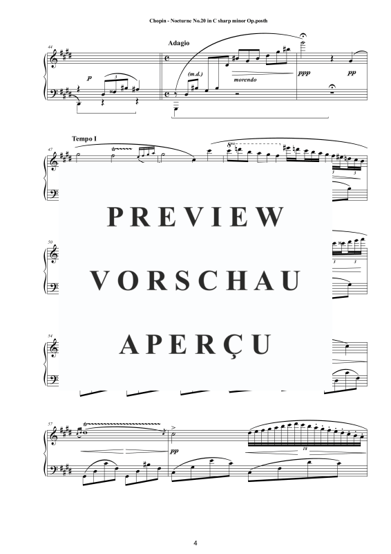 Produktgalerie: Seite 5 von 6 Nocturne Nr. 20 Cis-Moll op. posth., , Klavier Solo