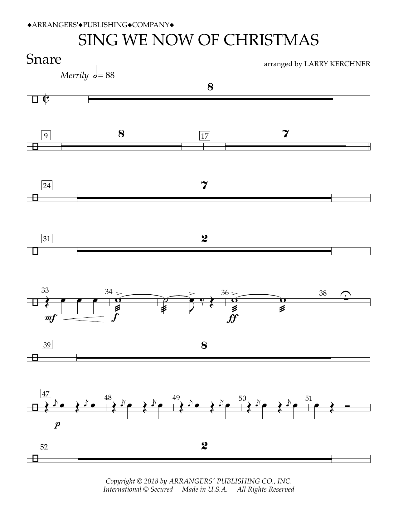 Produktbild zu: Sing We Now of Christmas (arr. Larry Kerchner) - Snare