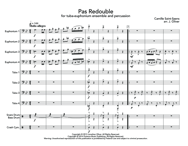 Produktgalerie: Seite 1 von 11 Pas Redouble, , (Tuba Ensemble EEEETTTT + Percussion)