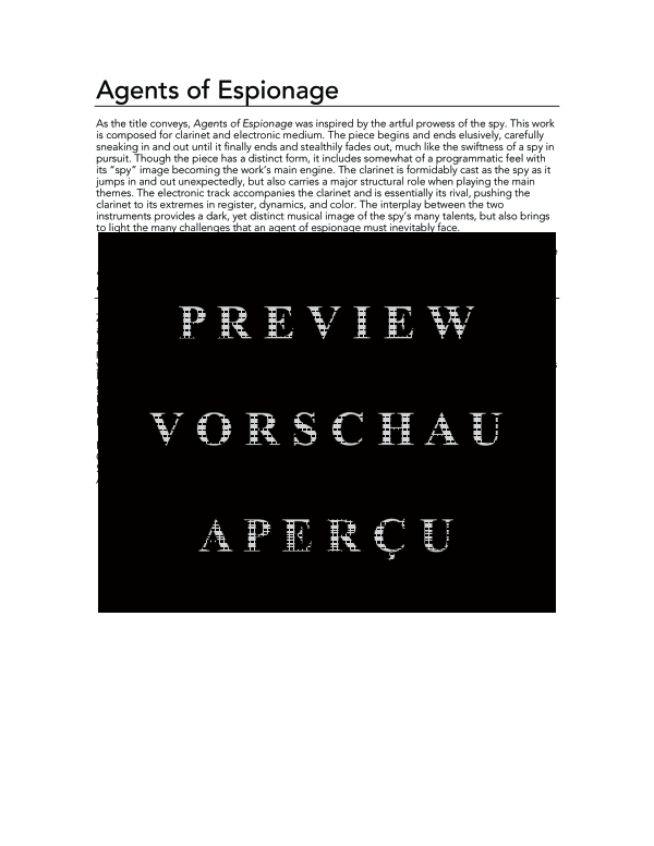 Product gallery: Page 4 of 11 Agents of Espionage, , (clarinet and CD)