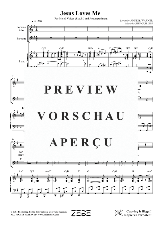 Produktgalerie: Seite 6 von 9 Jesus Loves Me, , Gemischter Chor SAB und Klavier