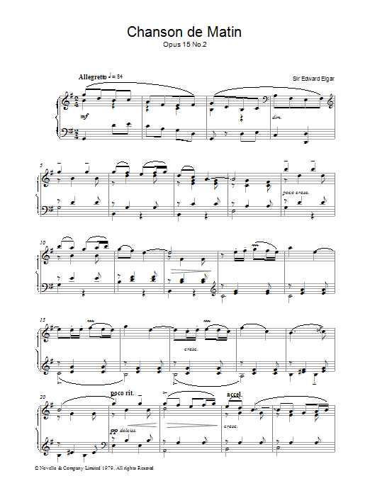Product gallery: Page 1 of 1 Chanson De Matin Opus 15, No. 2, Edward Elgar