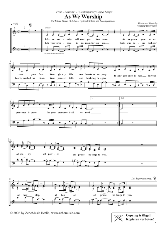 Produktgalerie: Seite 1 von 10 As We Worship, , Gemischter Chor SAB und Klavier