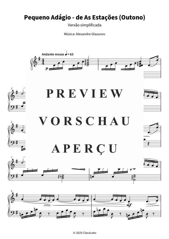 Product gallery: Page 5 of 6 Pequeno Adágio - Versão simplificada, , Piano Solo
