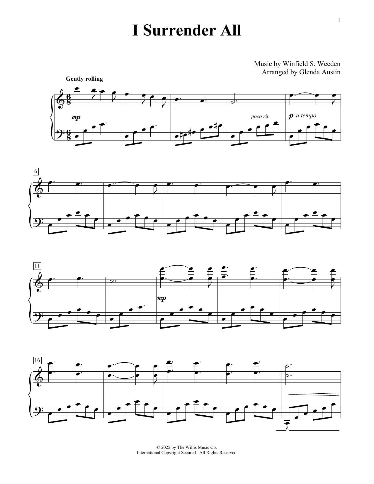 Produktbild zu: I Surrender All (arr. Glenda Austin)