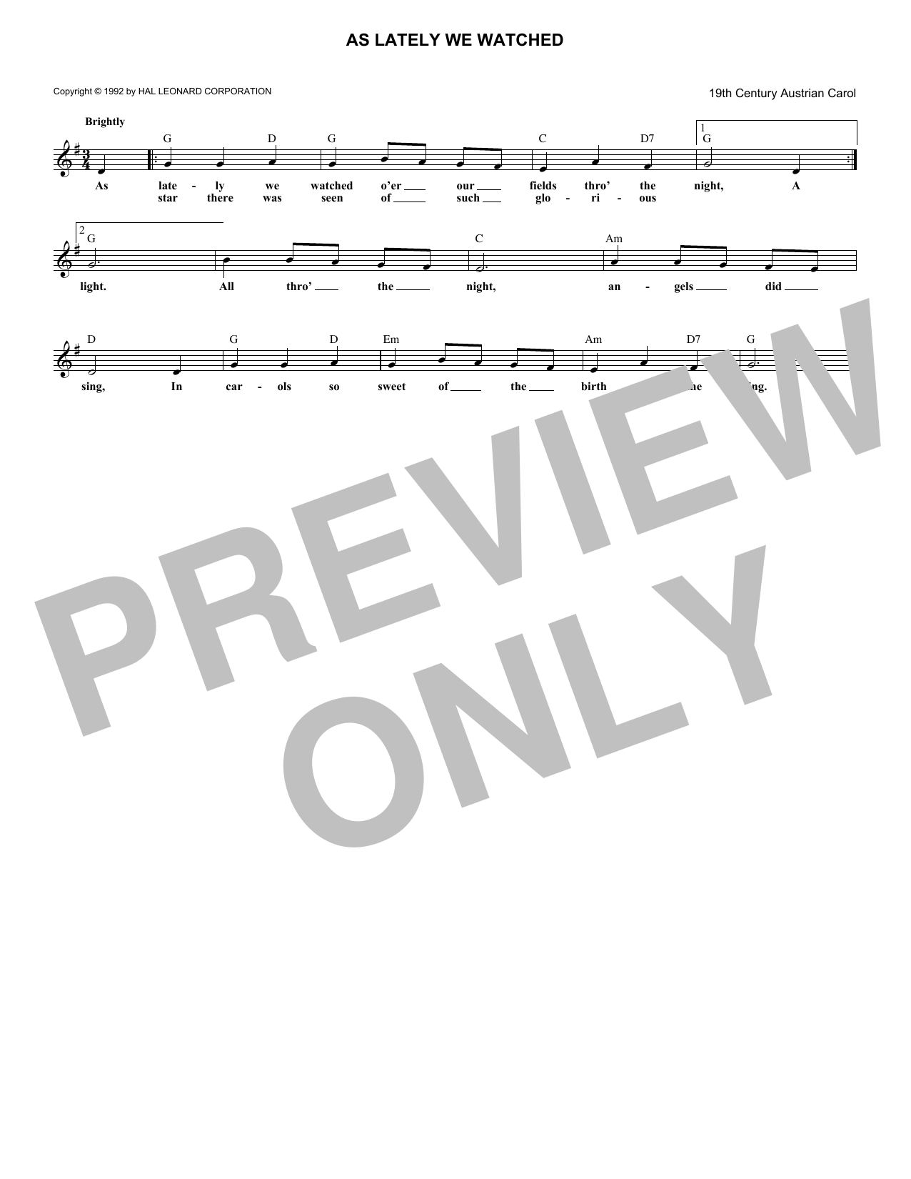 Product gallery: Page 1 of 1 As Lately We Watched, 19th Century Austrian Carol