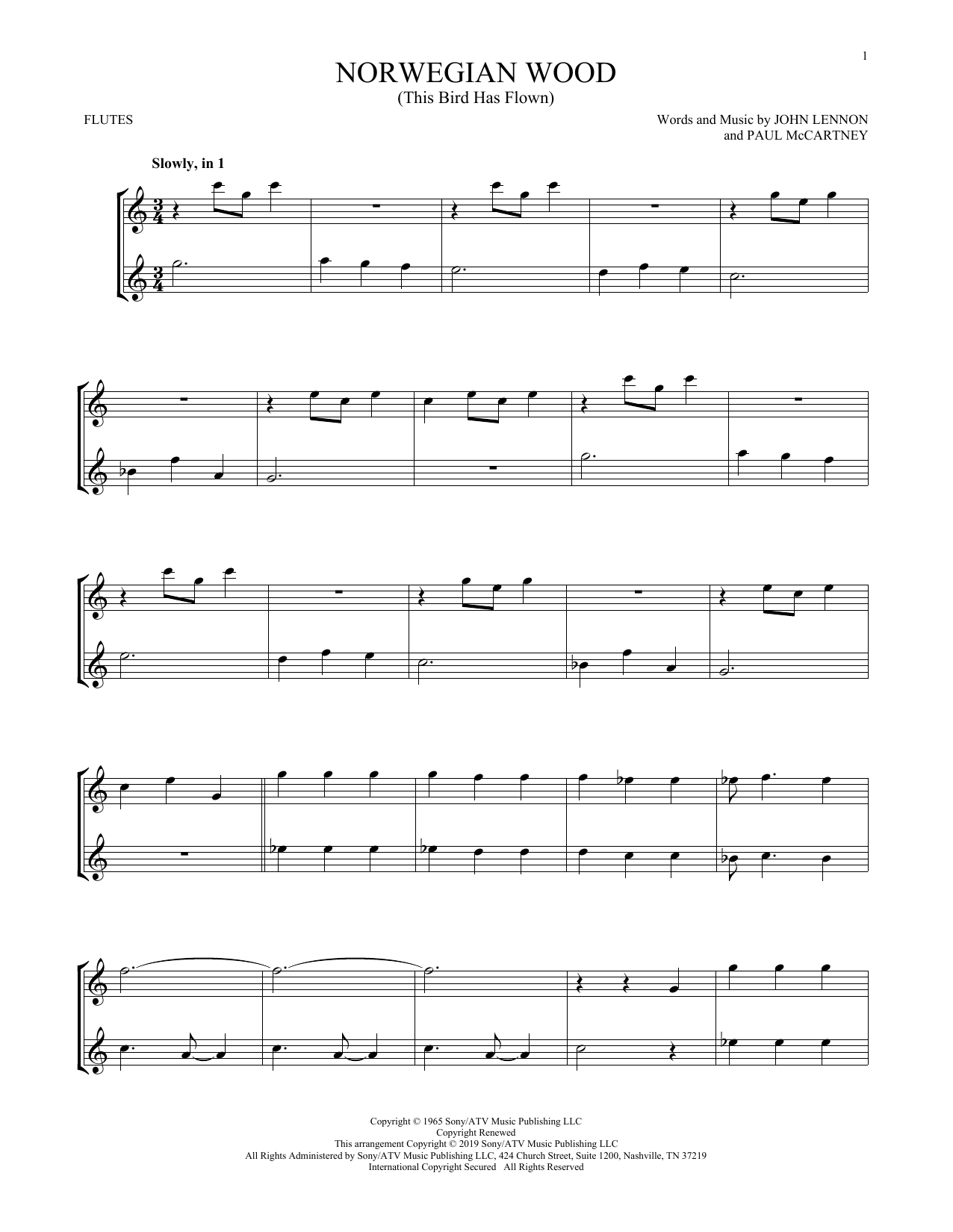 Product gallery: Page 1 of 1 Norwegian Wood (This Bird Has Flown), The Beatles
