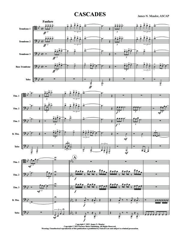 Produktgalerie: Seite 1 von 11 Cascades, , (Blechbläser Quintett 3x Posaune, Bass Posaune und Tuba)