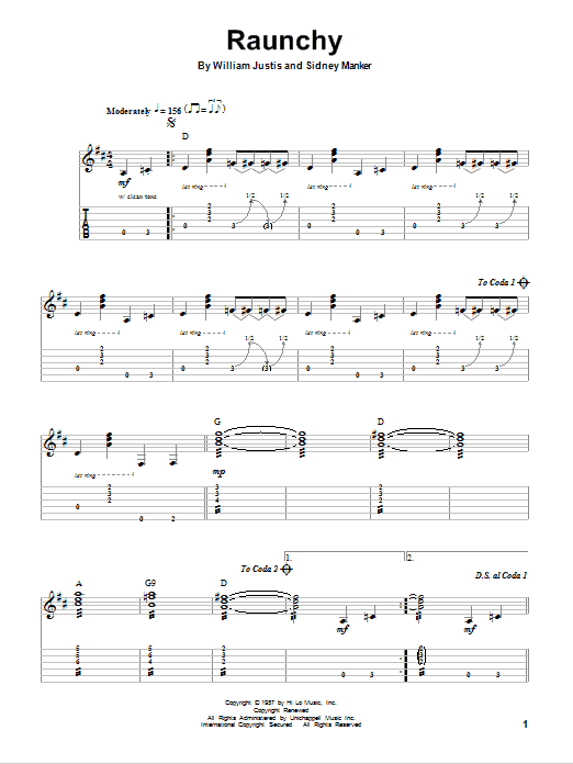 Produktgalerie: Seite 1 von 1 Raunchy, Bill Justis, Gitarre