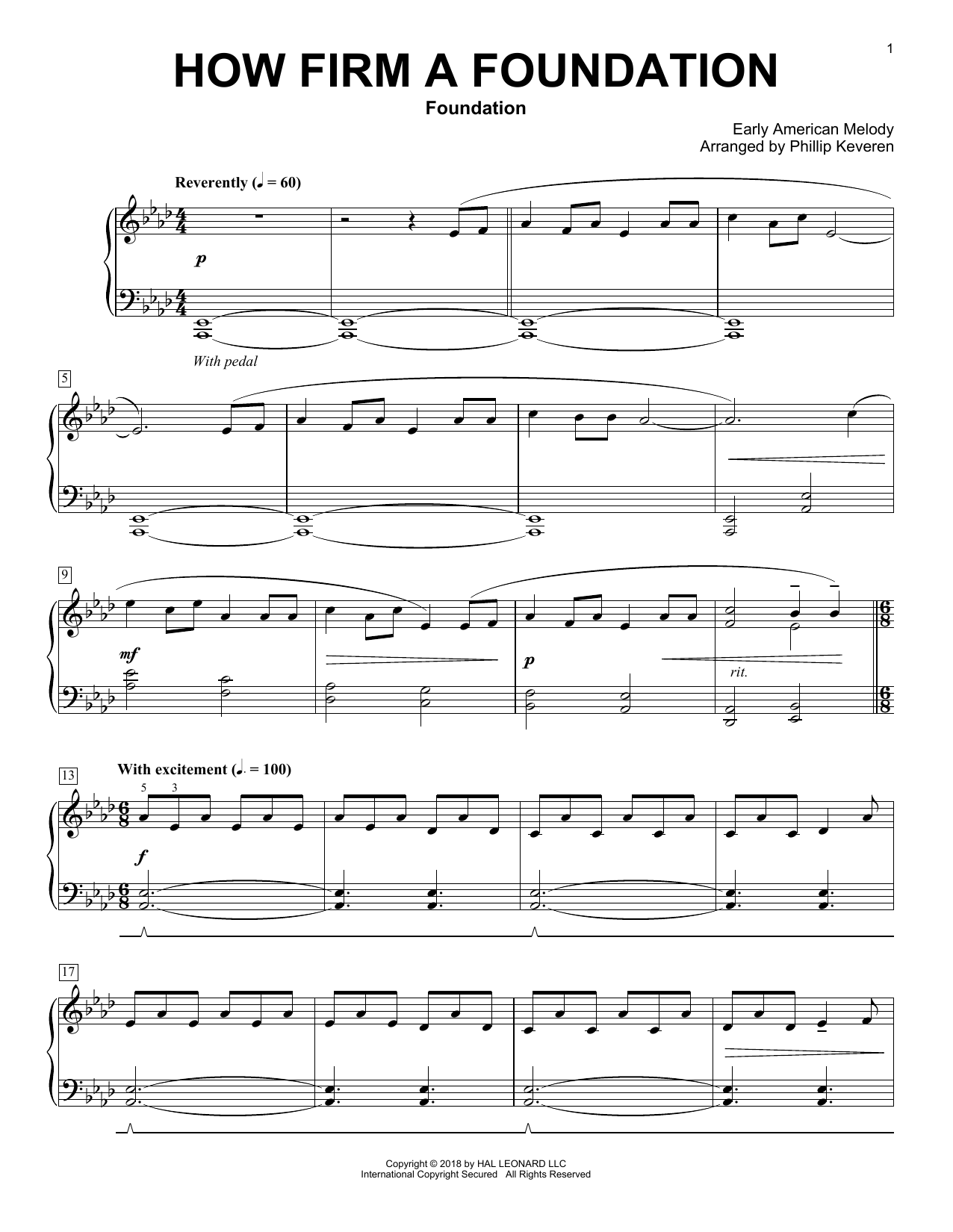 Product picture to: How Firm a Foundation (arr. Phillip Keveren)