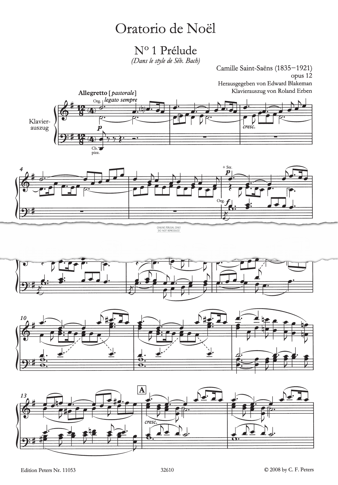Produktbild zu: Oratorio de Noël (Christmas Oratorio) Op. 12 (Vocal Score)