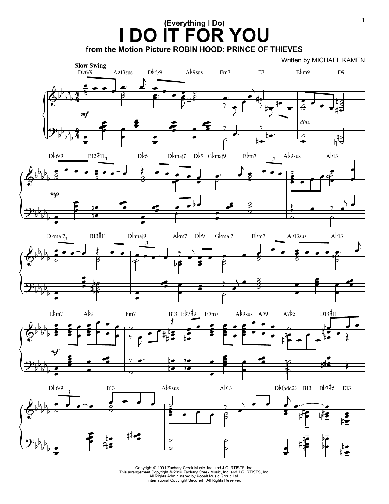 Produktbild zu: (Everything I Do) I Do It For You [Jazz version]