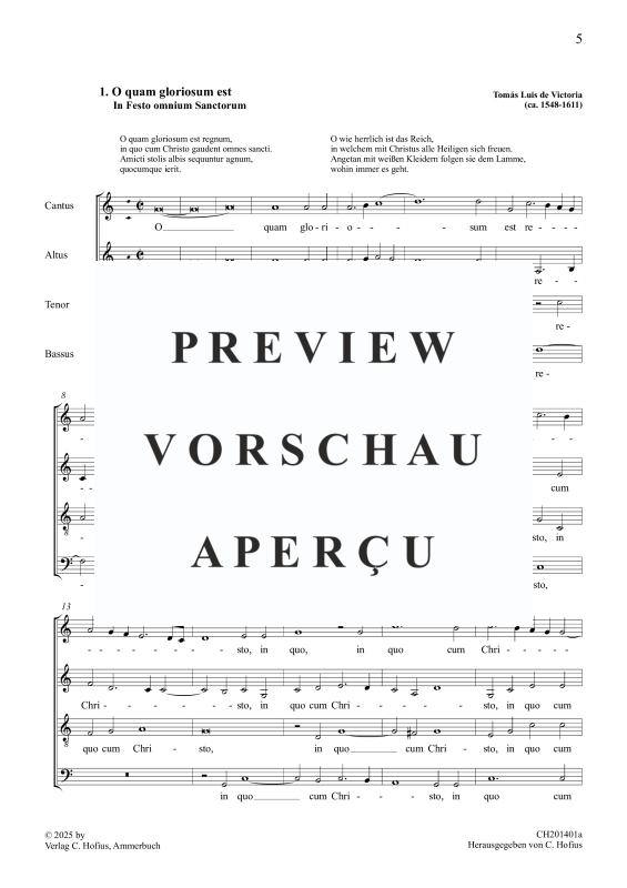 gallery: O quam gloriosum est, , (Gemischter Chor)