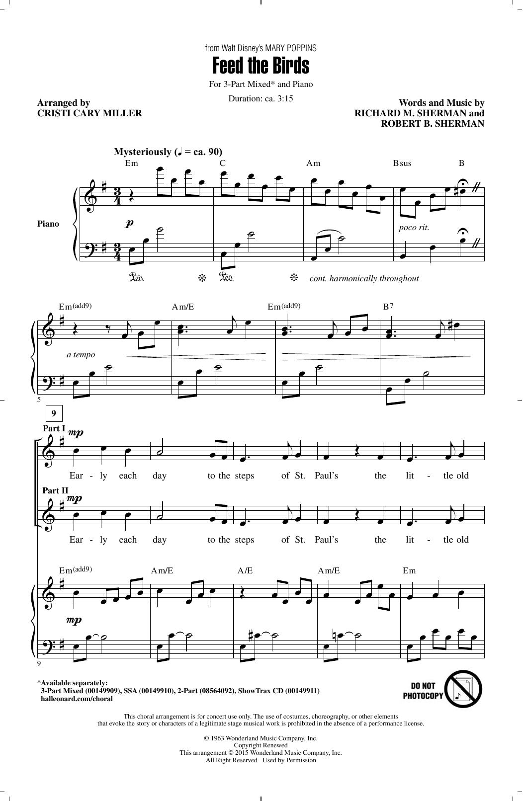 Product picture to: Feed The Birds (from Mary Poppins) (arr. Cristi Cary Miller)