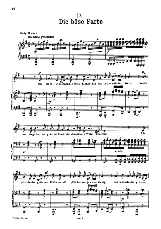 Product picture to: Die böse Farbe D.795-17 (Die Schöne Müllerin)Franz Schubert