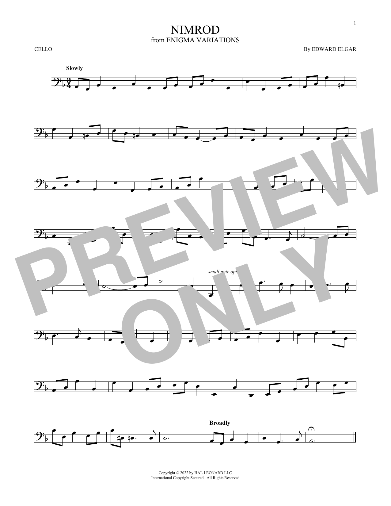 Produktgalerie: Seite 1 von 1 Nimrod, Edward Elgar, Violoncello