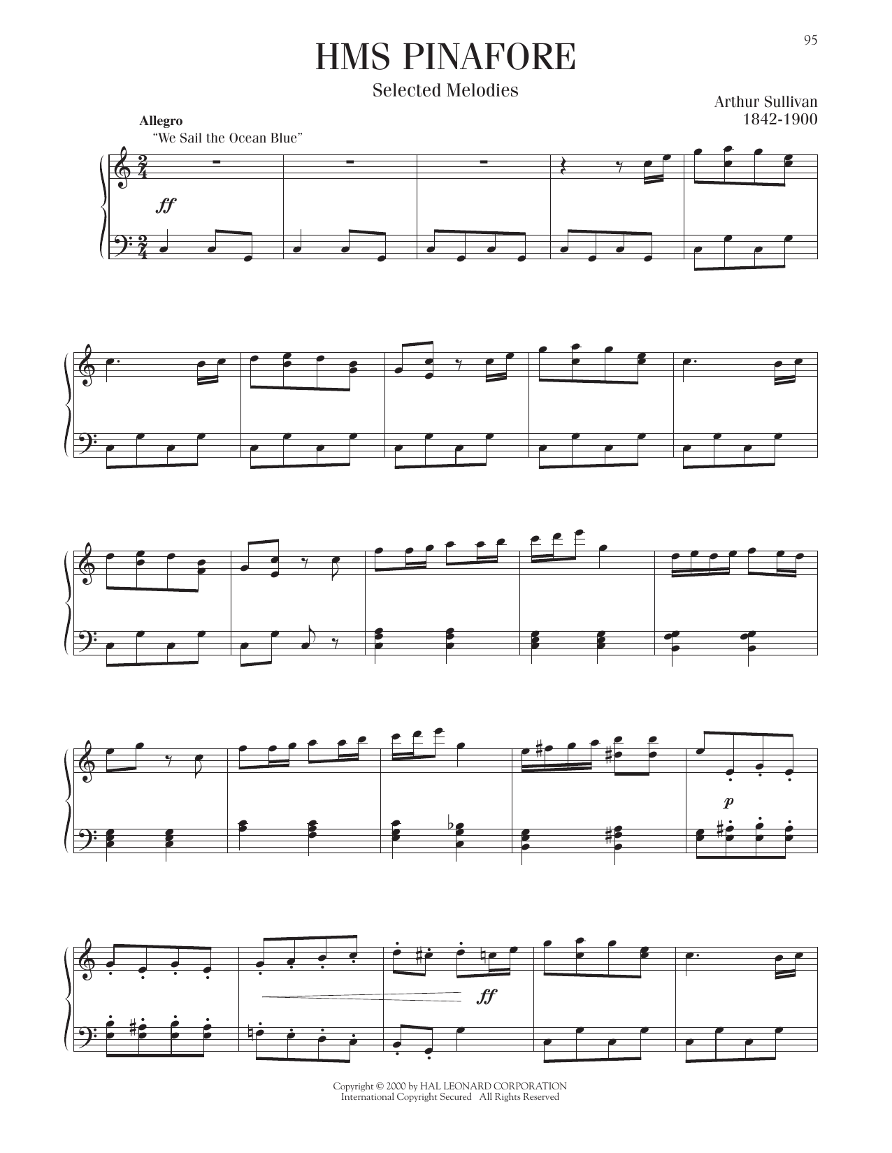 Product picture to: HMS Pinafore, Selected Melodies