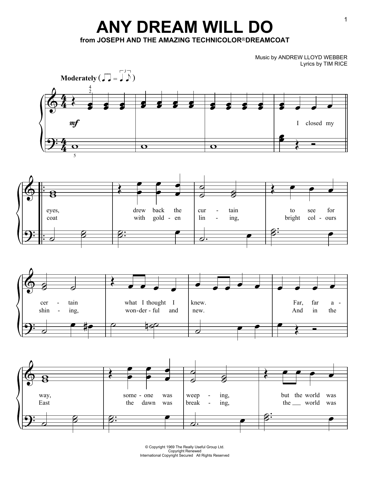 Produktgalerie: Seite 1 von 1 Any Dream Will Do, Andrew Lloyd Webber, Klavier