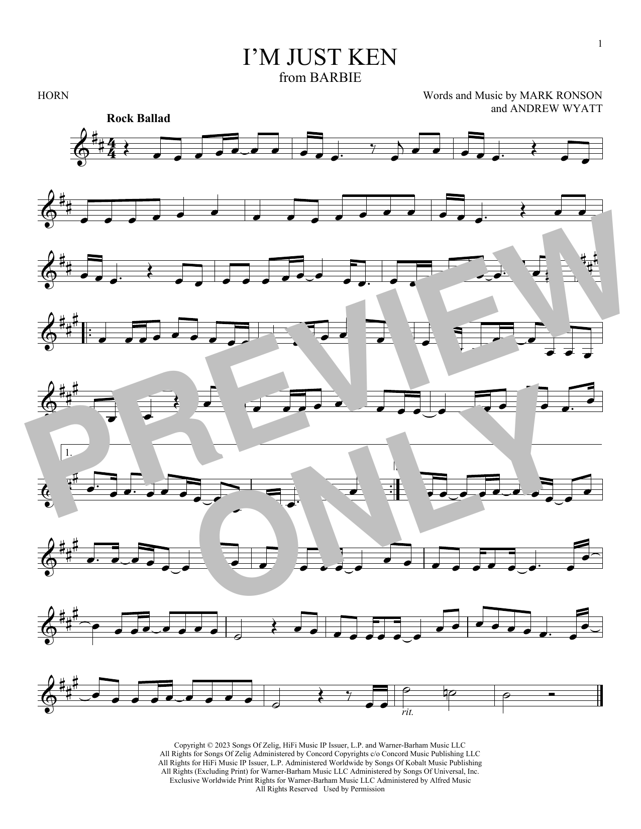 Produktgalerie: Seite 1 von 1 I'm Just Ken (from Barbie), Ryan Gosling, Horn