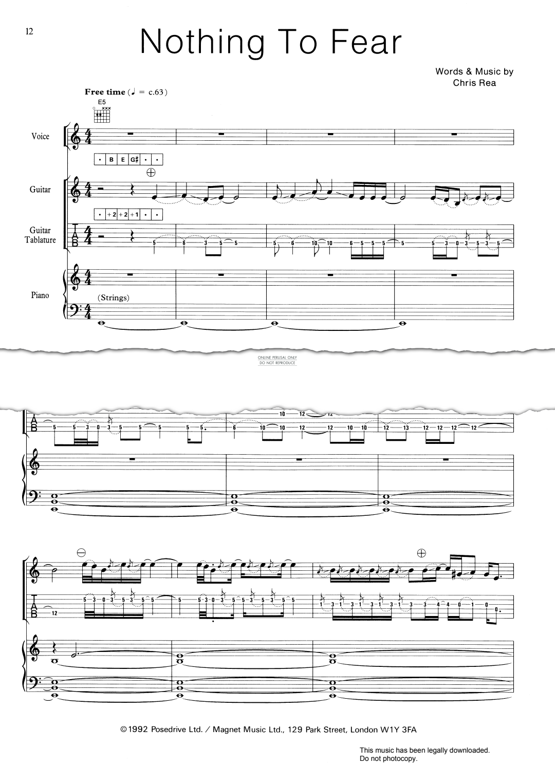 Product gallery: Page 1 of 1 Nothing To Fear, Chris Rea