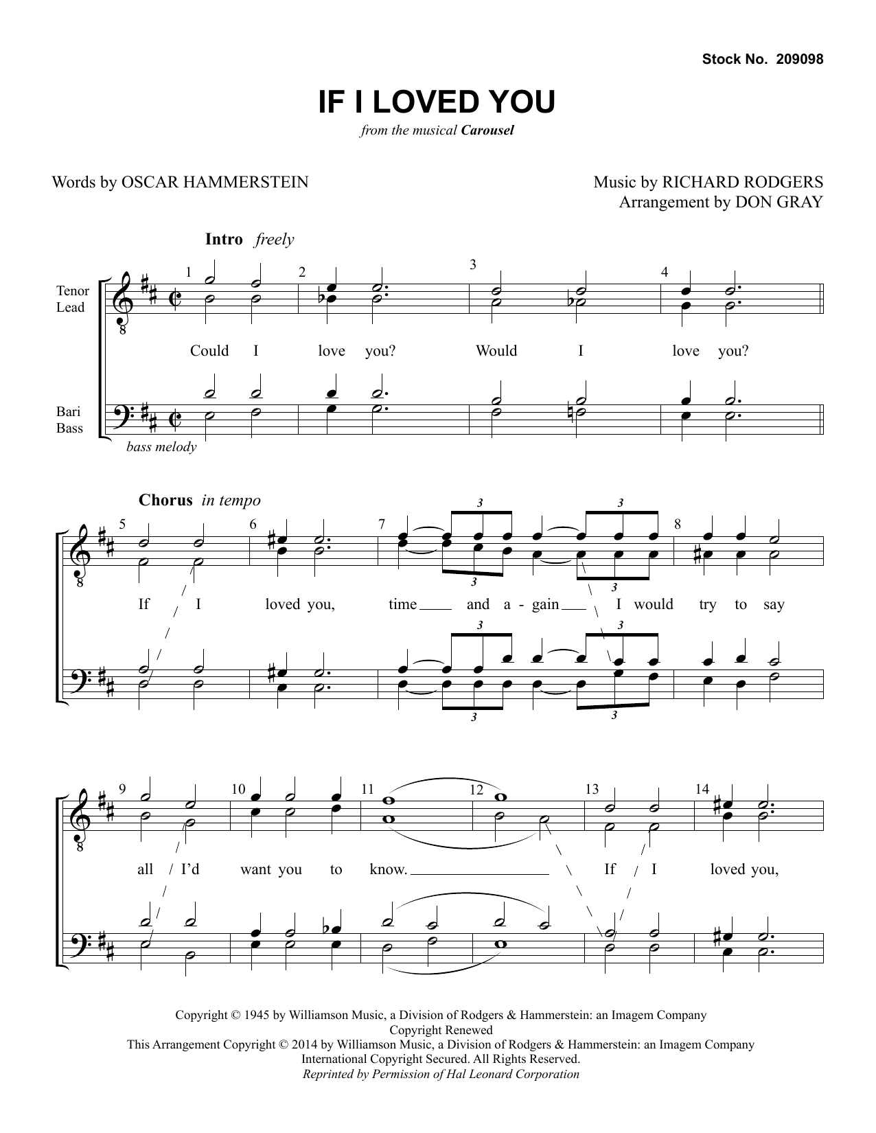 Product gallery: Page 1 of 1 If I Loved You (from Carousel) (arr. Don Gray), Rodgers & Hammerstein