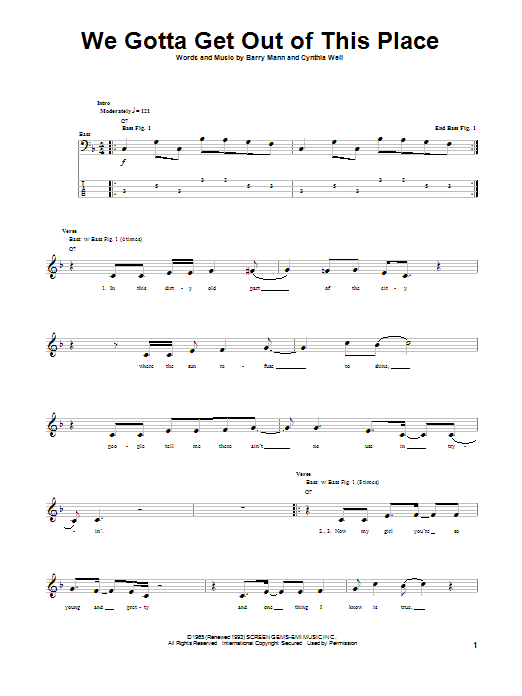 Produktgalerie: Seite 1 von 1 We Gotta Get Out Of This Place, The Animals, E-Bass