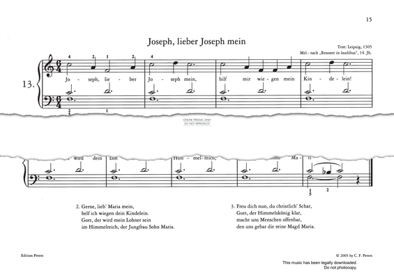 Produktgalerie: Seite 1 von 1 Joseph, lieber Joseph mein, German Folk Song, Gesang, Klavier