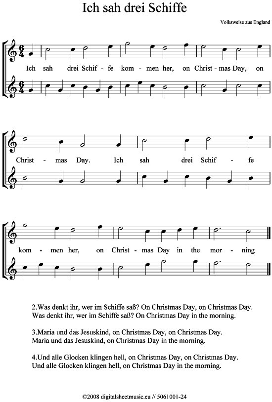 Product picture to: Ich sah drei Schiffe Weihnachtslied (sehr leicht)