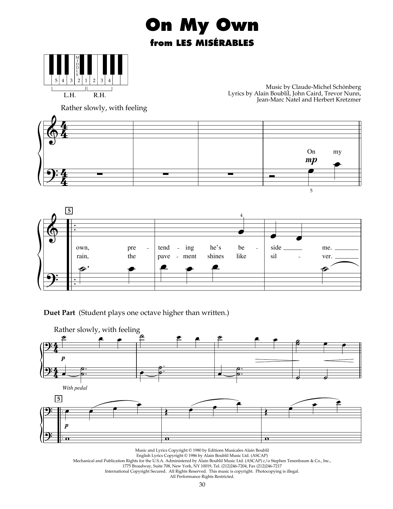 Product picture to: On My Own (from Les Miserables)