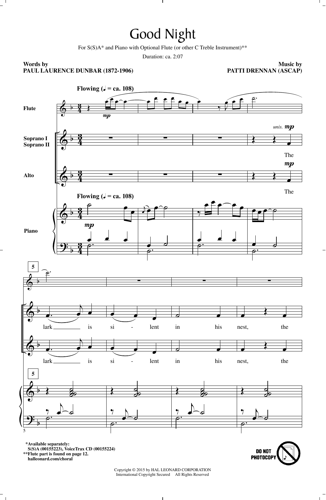 Produktgalerie: Seite 1 von 1 Good Night, Patti Drennan, Chor